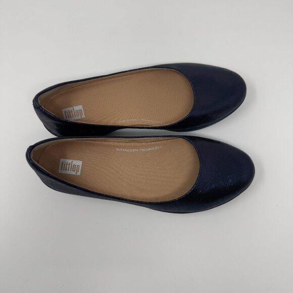 FitFlop Blue Shimmer Flats US 7.5 - Picture 2 of 9